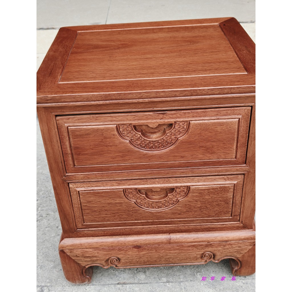 High-End mogno dourado jacarandá mesa de cabeceira importado abacaxi grade mesa de cabeceira de madeira esculpida madeir