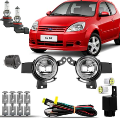 Kit Farol De Milha E Neblina Completo Ford Fiesta 2007 2008 2009 2010
