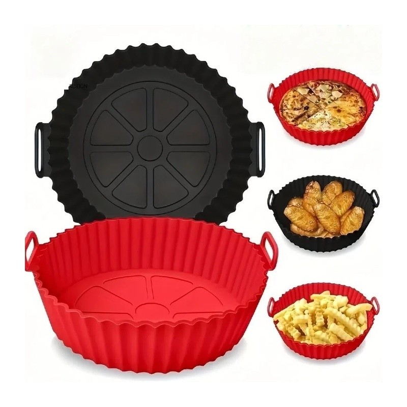 Molde de Silicone Reutilizável |Tapete Protetor para Fritadeira a Ar |Forro Antiaderente de Micro-ondas