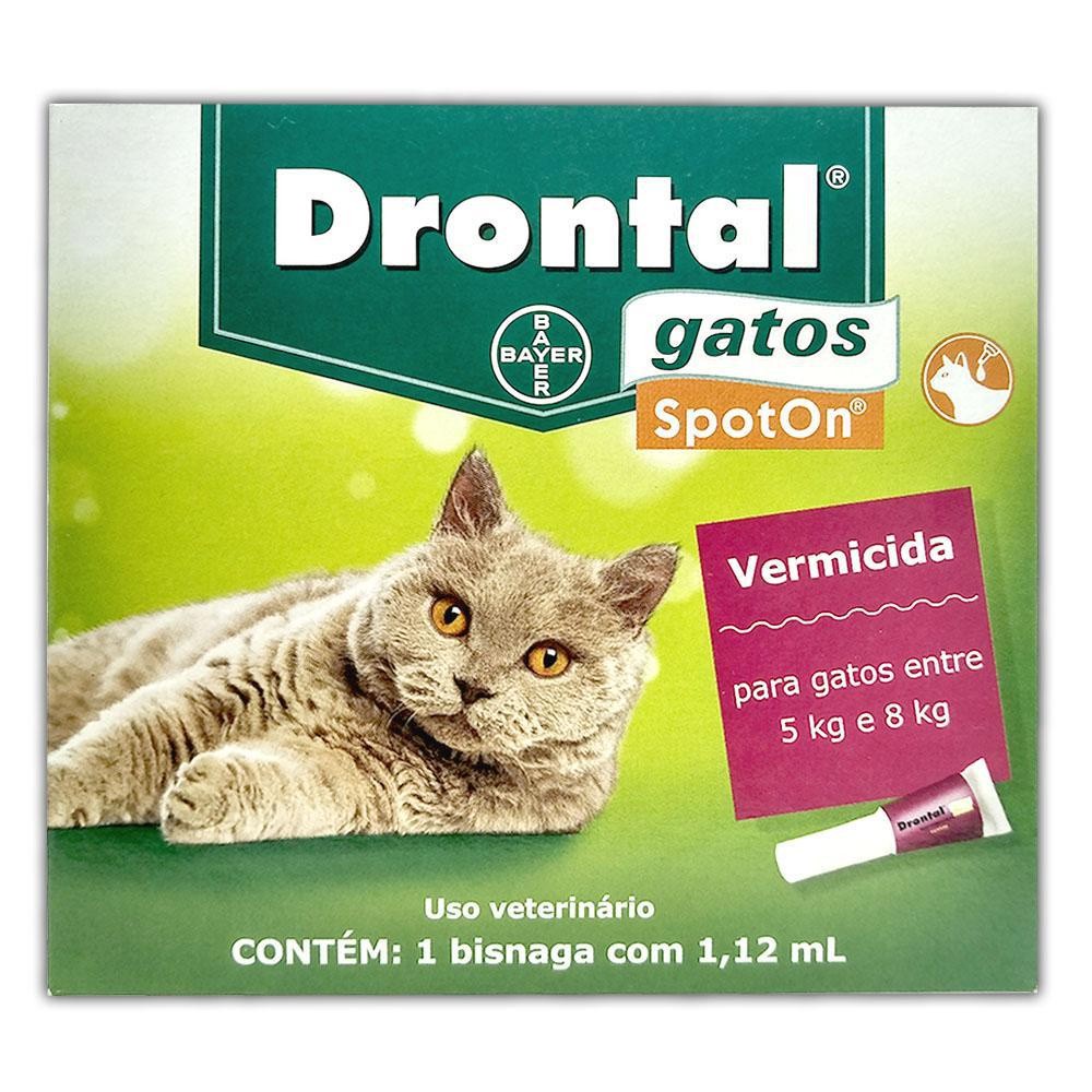 Vermifugo Drontal Gatos Spoton 5Kg A 8Kg 1,12 Ml - Bayer - 1 bisnaga