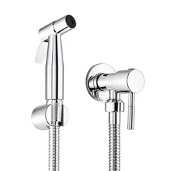 Ducha Higiênica Cromada Aço Inox Luxo com Alavanca 1/4 de Volta e Registro 1,20m Mangueira Completa