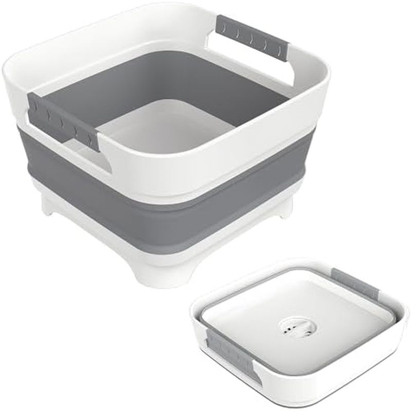 Lavatório Dobrável MontNorth 2.4 Gal Com Plugue Drian , Bandeja De Prato 9L Para Imersão De Mamadeiras , Pia Portátil , 