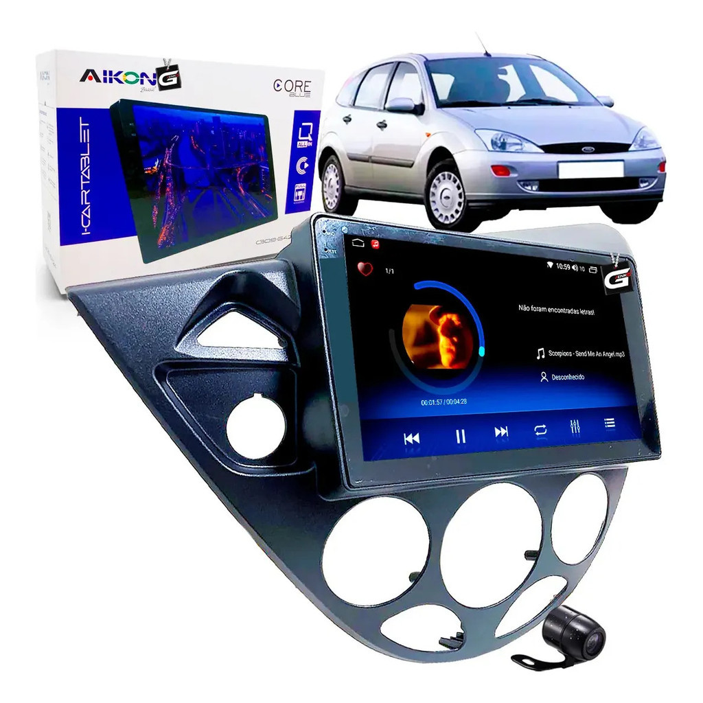 Kit Multimidia Aikon Core Blue 2+64gb Ford Focus 2001-08 9p