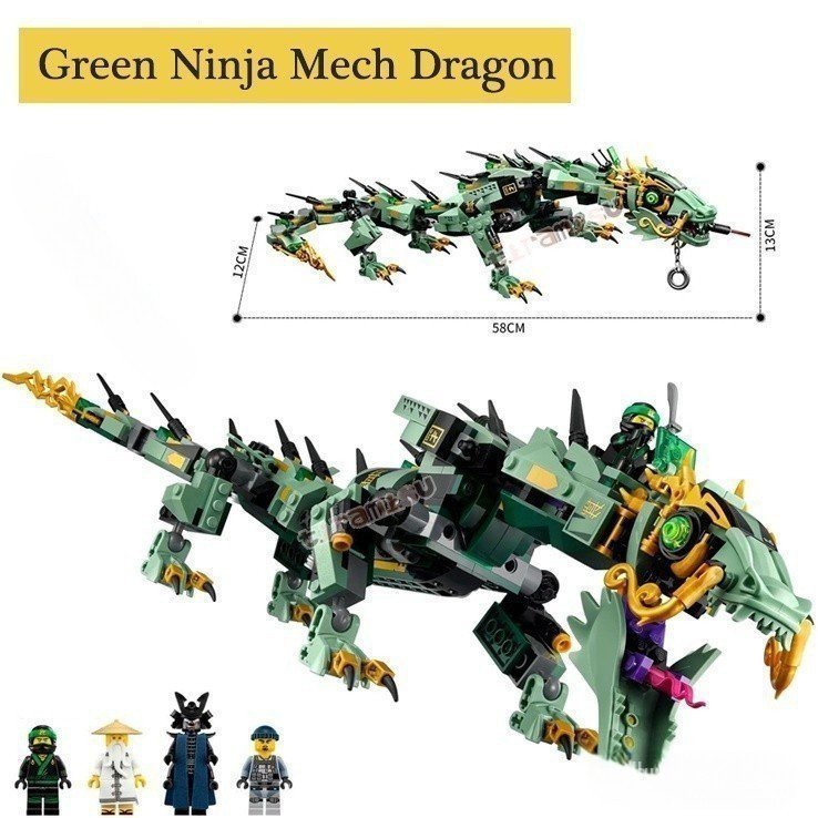 Mecha Ninja Dragão Verde 544 peças Compatível com 70612 Ninjago Lumilipad Mecha Blocos de Montar Bricks Laruan Presente