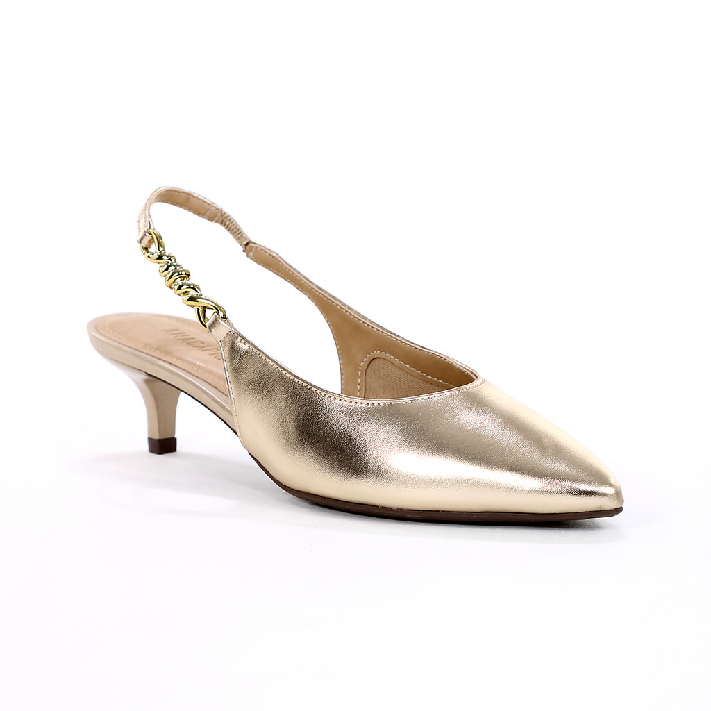 Scarpin Anacapri Salto Kitten Heel Dourado - Feminino