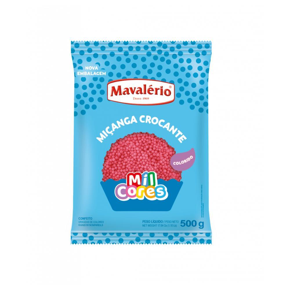 Confeito Miçanga Rosa Nº0 500g - Mavalério