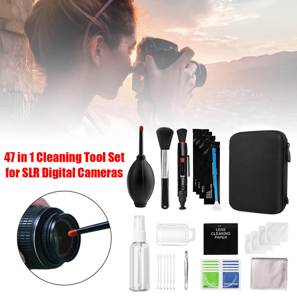 47pcs Lente De Limpeza De Câmera Profissional Kit DSLR Sensor Digital [covdes.br]