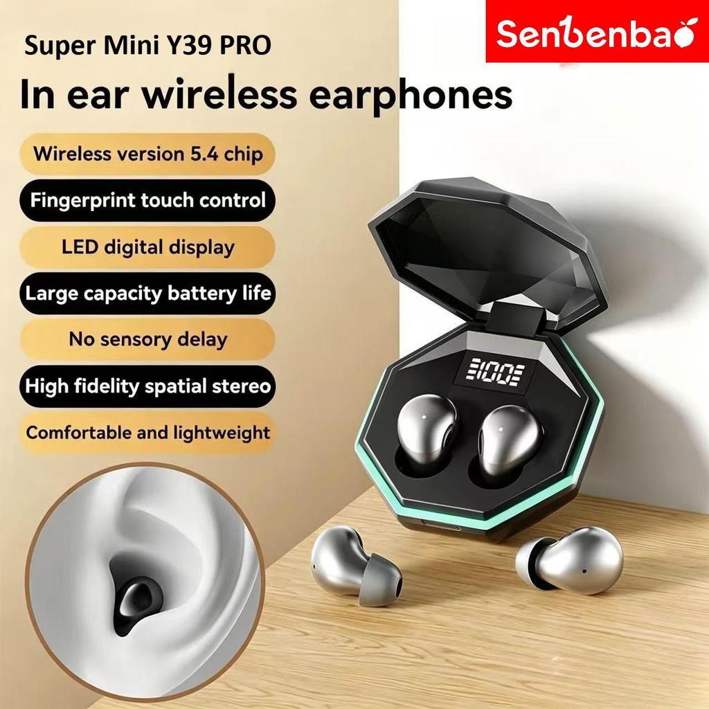 Senbenbao Y39 Pro Mini Fones De Ouvido Invisíveis Para Dormir , Conforto Ultraleve Travessas Laterais , Estojo De Carreg