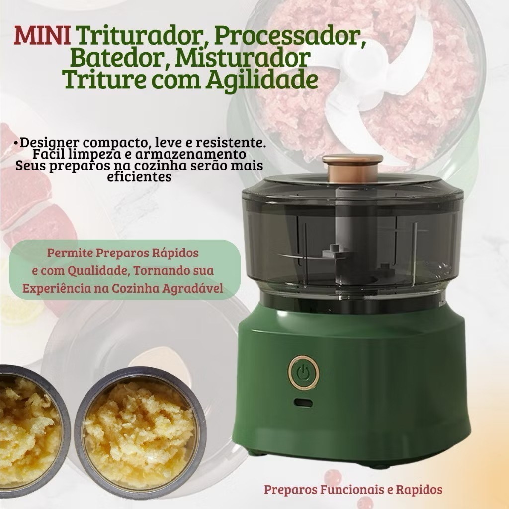 Mini Processador De Alimentos Elétrico Picador De Alho Triturador De Pimenta 350ml  alex