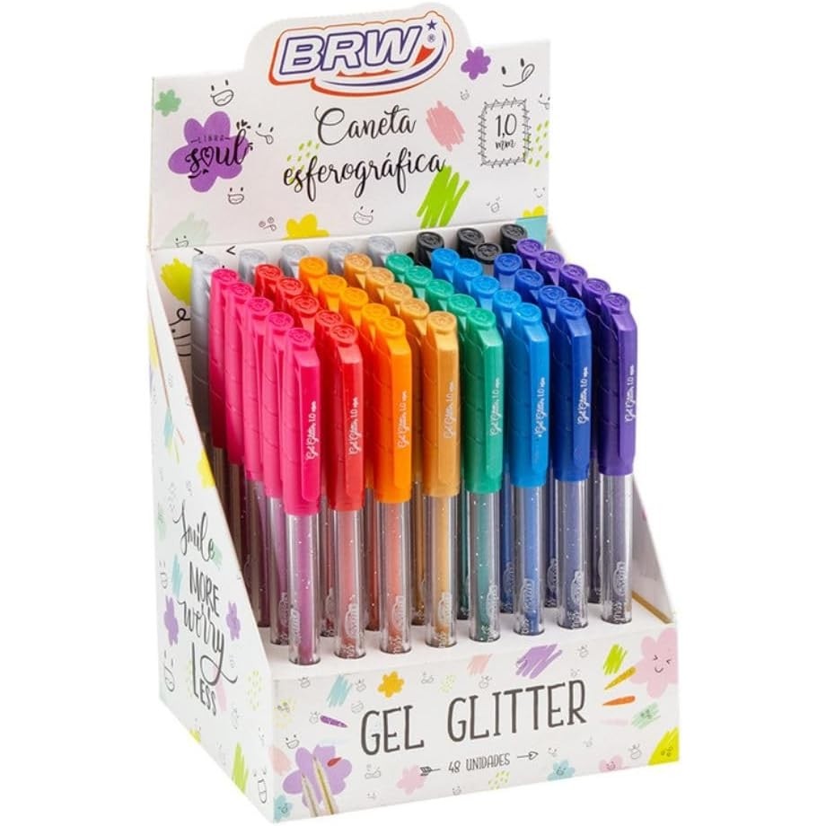 Caneta Gel Esferográfica Glitter BRW - cores variadas autor BRW (marca)