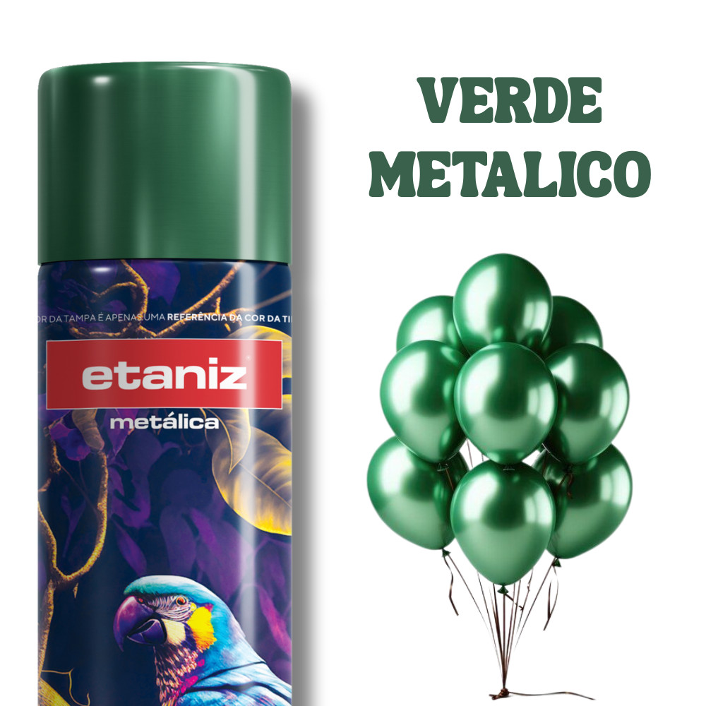 Tinta Spray Verde Metálico 400ml secagem rápida - Etaniz