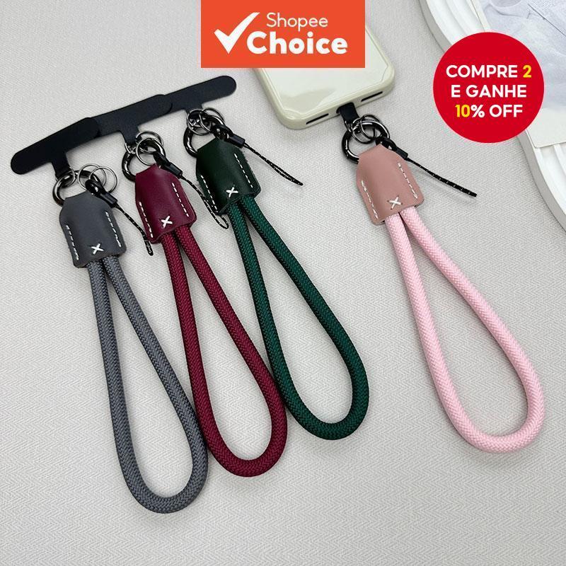Pulseira Anti-Perda Com Clipe Reforçado : Nylon Ousado E Couro PU Para Telefones
