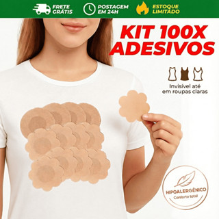 Kit 100xTapa Seios Adesivo Invisível Hipoalergênico 7,5cm Protetor para Mamilo Envio 24h em Oferta na Shopee