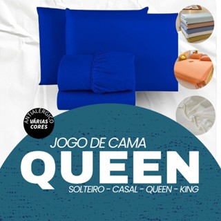 Jogo de Lençol Cama Box Liso - 2 e 3 Peças - Antialérgico - Tamanho: Solteiro - Casal, Queen ou King em Oferta na Shopee