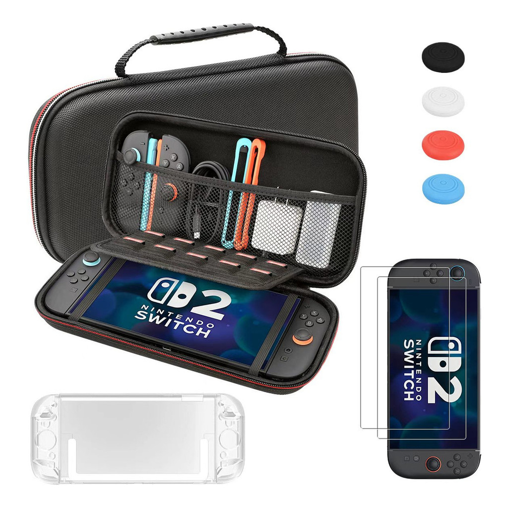 Kit Case + Acrilico + Película +grips Para Nintendo Switch 2 em Oferta na Shopee