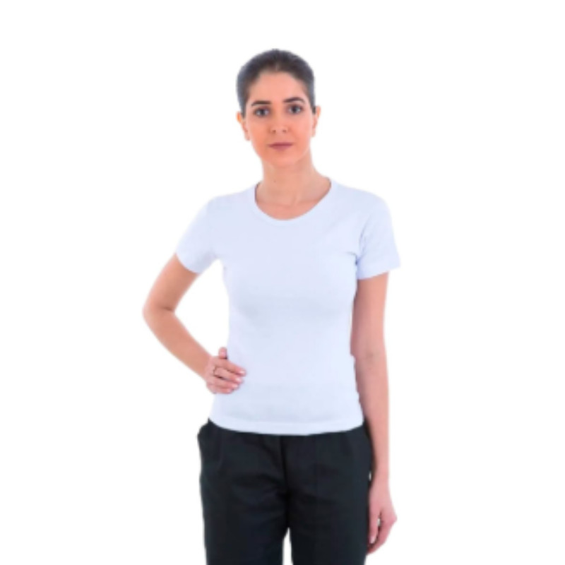 Camiseta Baby Look Feminina com Elastano Manga Curta Confortável