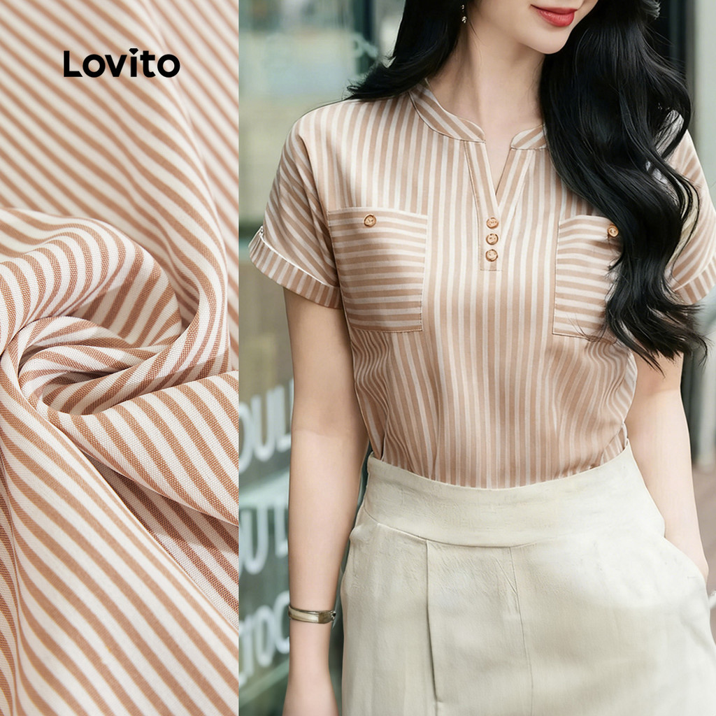 Lovito Blusa Elegante de Primavera/verão para Mulheres L165ED1492 em Oferta na Shopee