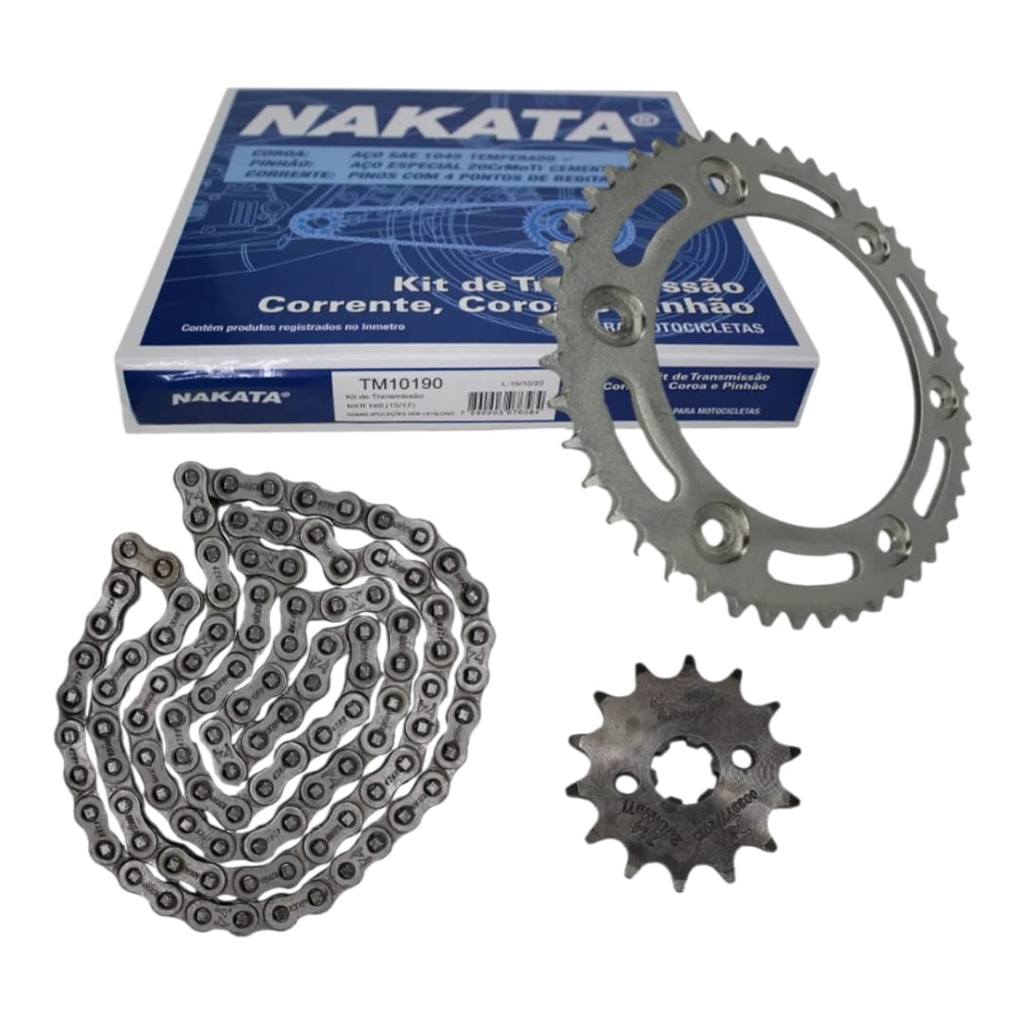 Kit Relação Transmissão Nxr Bros 150 ate 014 Original Nakata