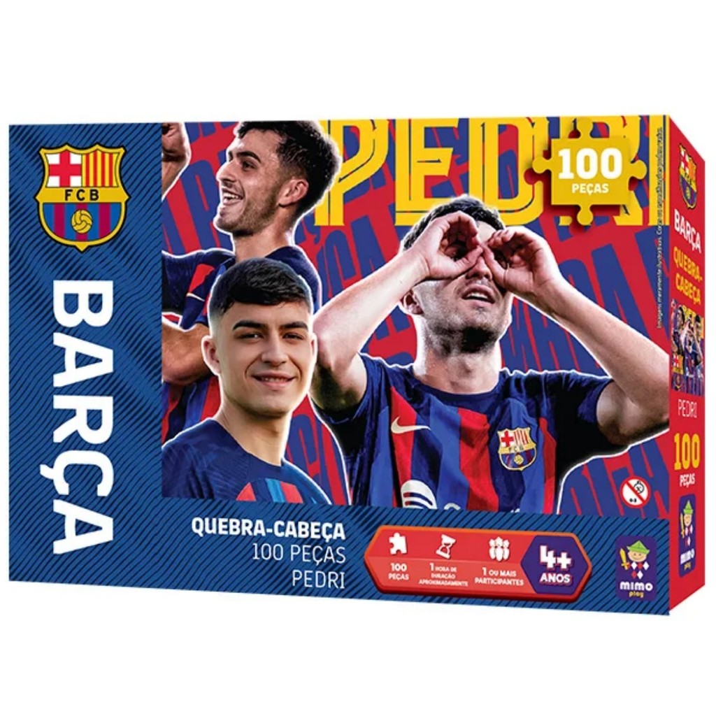 Quebra Cabeça Pedri Barcelona Futebol Barça Barça 100 Peças