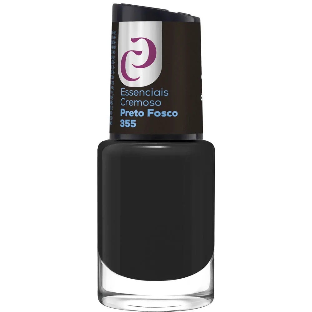 Esmalte Cora O Melhor 10ml Essenciais Cremoso Preto Fosco nº355