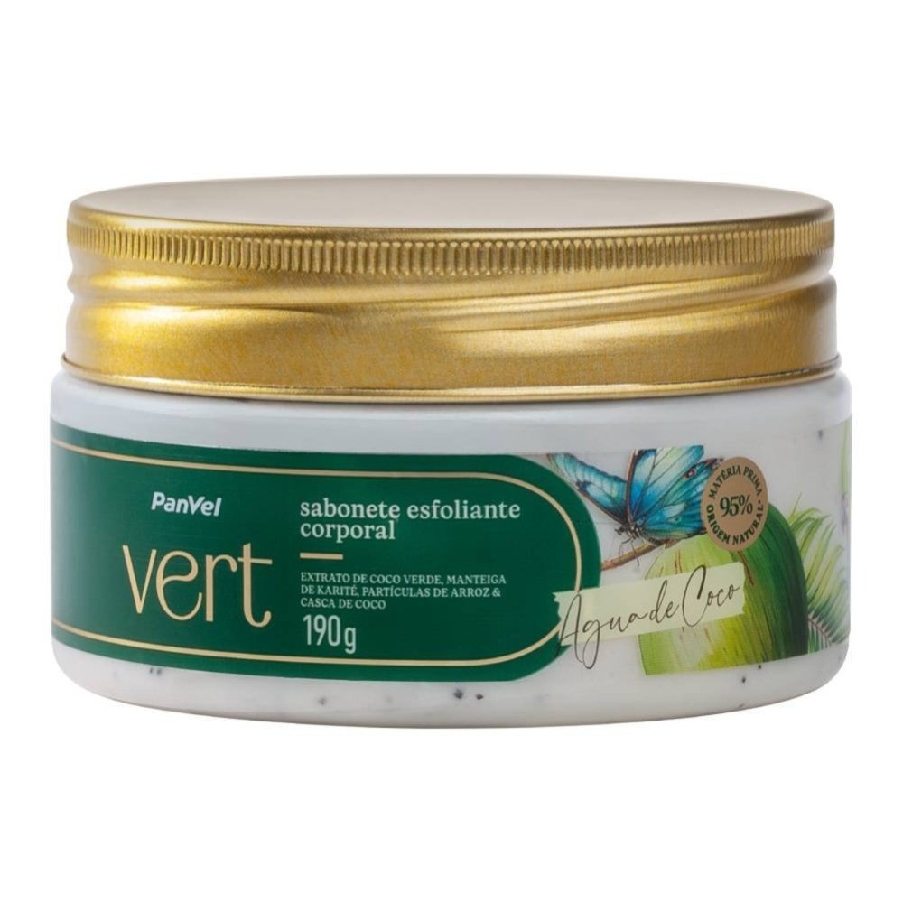 Sabonete Esfoliante Corporal Água De Coco Panvel Vert 190g em Oferta na Shopee