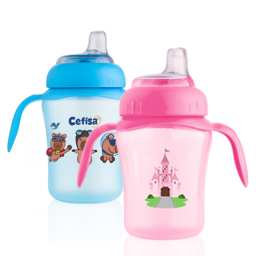 Copo Para Bebê Anti Vazamento 240ml Bico Silicone Mundo Macio Cefisa em Oferta na Shopee