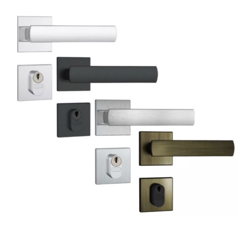 Fechadura Externa 803/35 Maquina 40mm Roseta Quadrada Preto Fosco aço escovado  cromado antique Stam