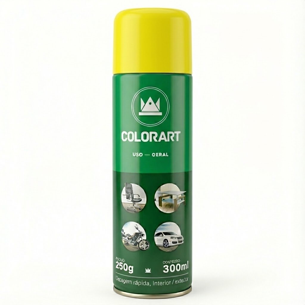 Spray Automotivo Cor Amarelo Imperial VW 75 300ml Fusca Amarelo 75