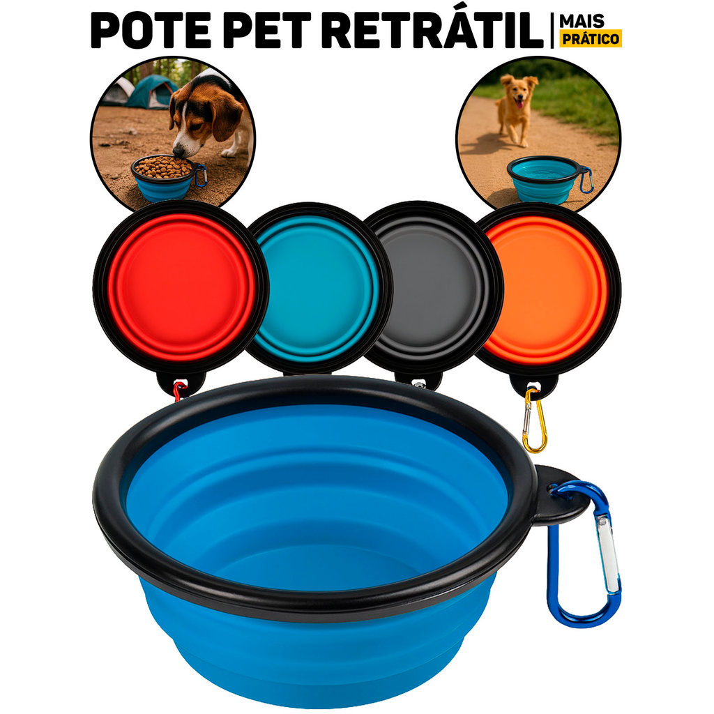 Comedouro Bebedouro Pet Portátil Dobrável Retrátil P/ Passeio Viagem Cachorro Gato em Oferta na Shopee
