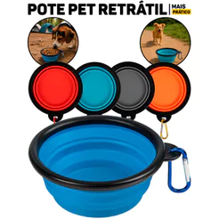 Comedouro Bebedouro Pet Portátil Dobrável Retrátil P/ Passeio Viagem Cachorro Gato