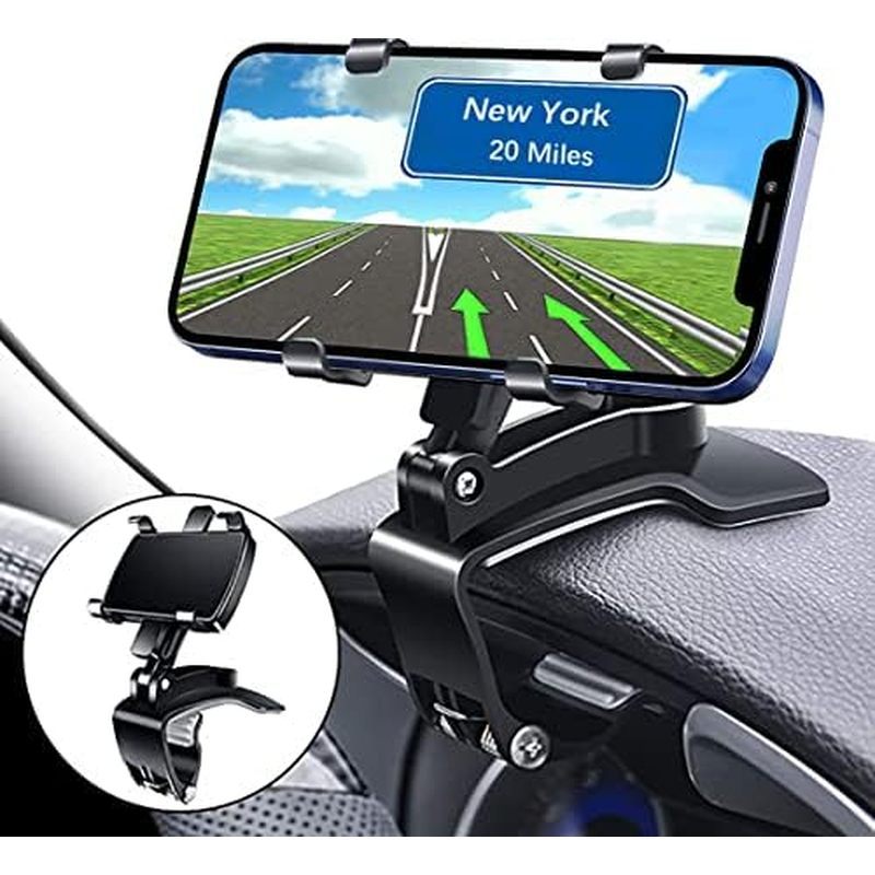 Suporte Universal para telefone para carro YAOKEEP, suporte para telefone com painel giratório de 360 graus [clipe de at