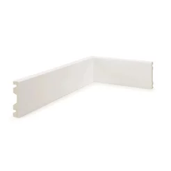 Kit 24m Linear Rodapé de Poliestireno 7cm x 15mm x 2,40m Liso Nfr Branco