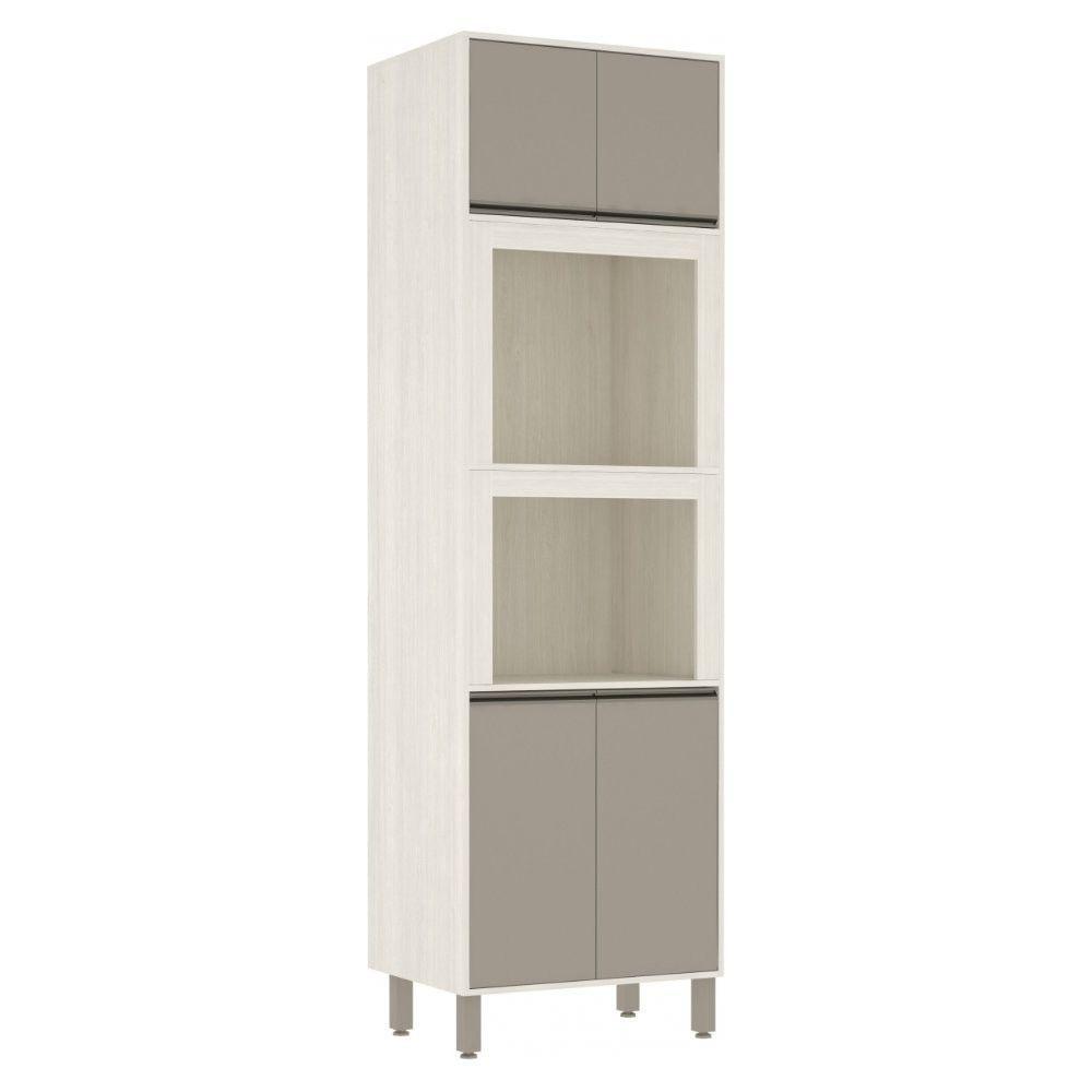Paneleiro 70 Cm 2 Nichos 4 Portas Linea Luciane Móveis Pátina Ff-mocca Laca