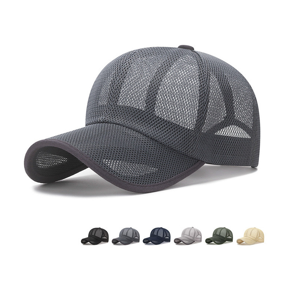 Boné de Verão Ss Visor, Boné de Beisebol para Lazer ao Ar Livre e Pesca, Novo Boné Masculino Respirável de Malha Fina C4