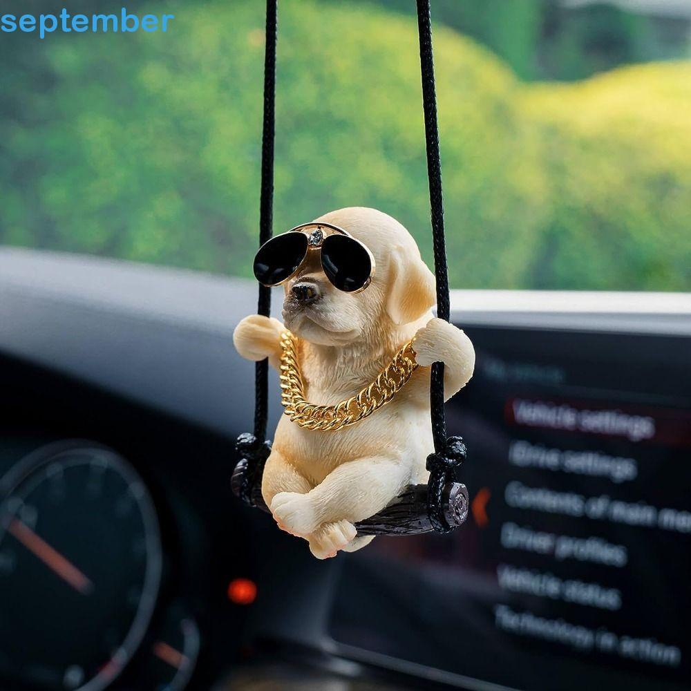 Acessórios Interiores Automotivos SEPTEMBERB , Pingente De Carro De Óculos De Sol Para Cachorro Oscilante , Suspensão De