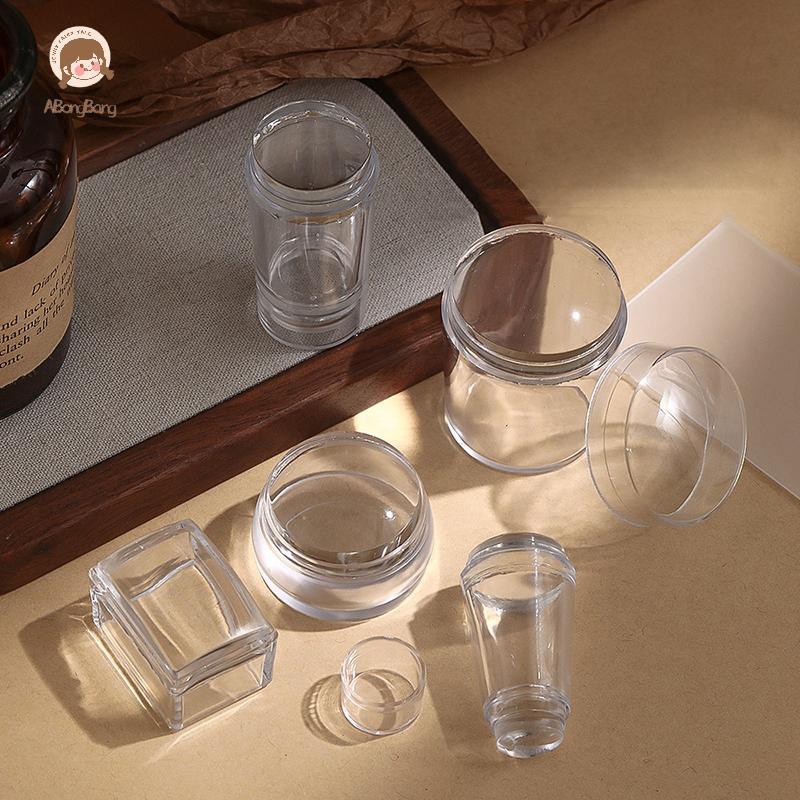 ABongBang Kit De Carimbo De Arte De Unha Transparente De Silicone Pro Placa De Transferência De Esmalte Com 1 Raspador P