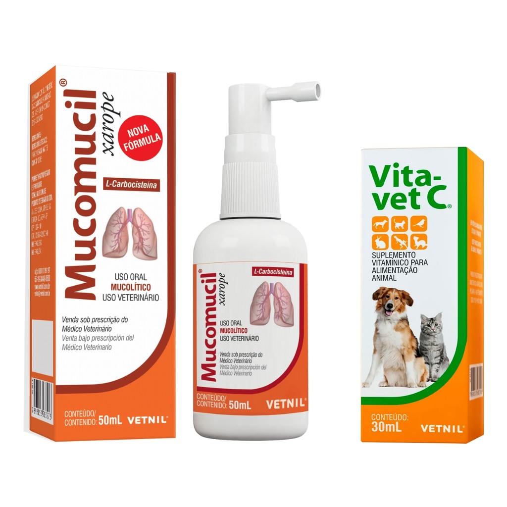 Mucomucil Xarope 50ml + Vita-vet C 30ml - Vetnil