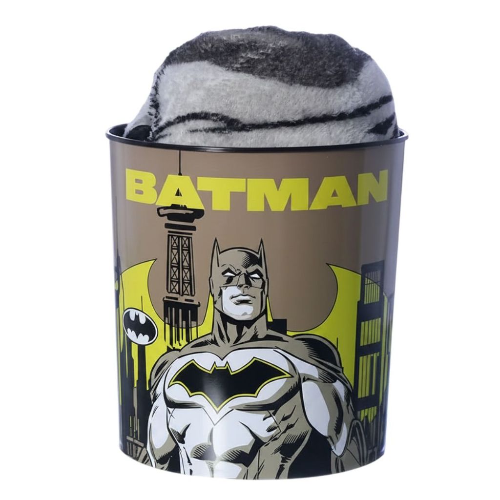 Kit Balde de Pipoca 5L com Manta Batman DC Comics