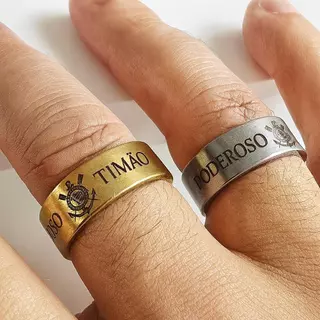 Anel timão banhado a ouro 18k ou prata 925 + Gravação Nome data