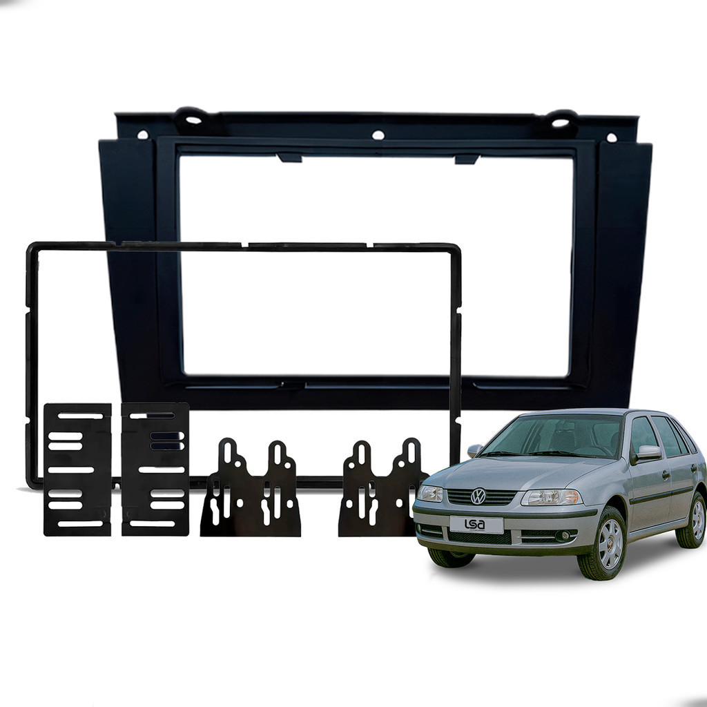 Moldura 7 Polegadas Fiamon Central Multimídia MP5 Painel Volkswagen Gol Parati Saveiro G3 Cor Preta ABS em Oferta na Shopee