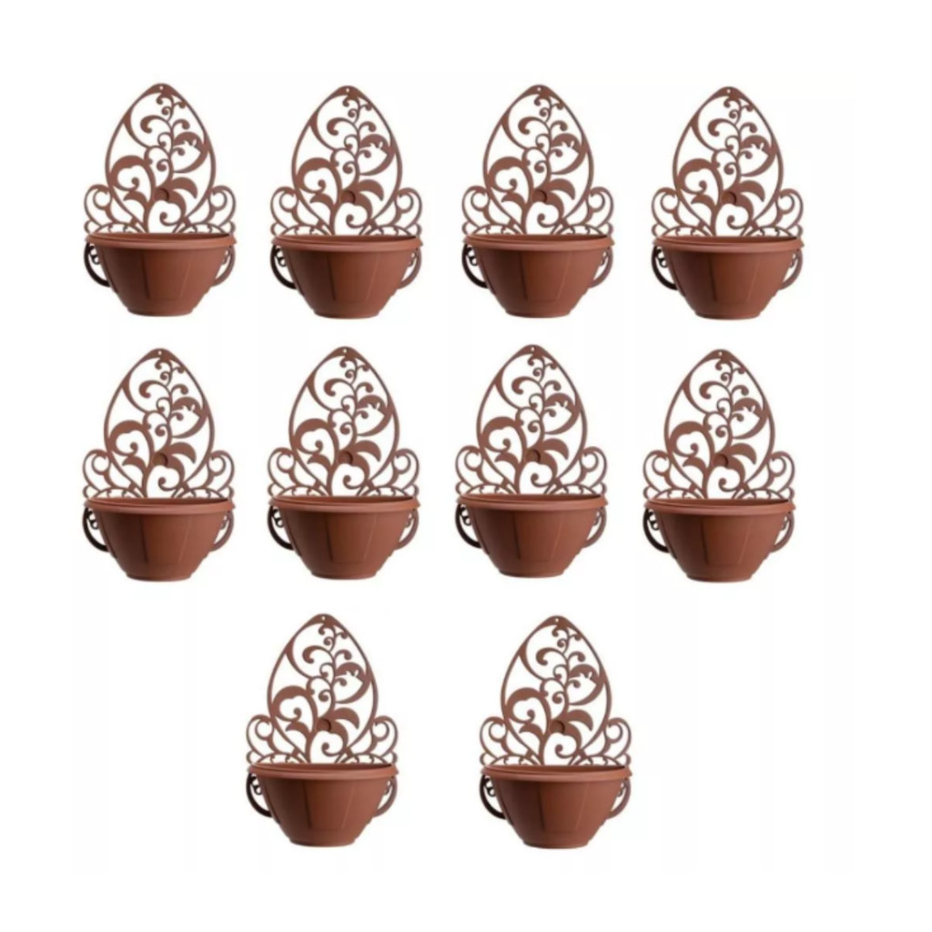Kit 12 Arandelas Para Jardim com Vaso Terracota - Suporte de Parede para Plantas e Decoração em Oferta na Shopee