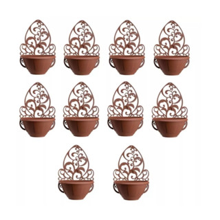 Kit 12 Arandelas Para Jardim com Vaso Terracota - Suporte de Parede para Plantas e Decoração em Oferta na Shopee