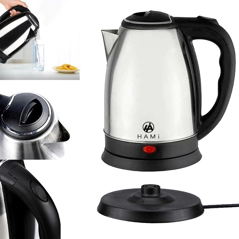 Chaleira Jarra Elétrica Inox 1.8L,（110V/220V ），1500W com Desligamento Automático, em Oferta na Shopee
