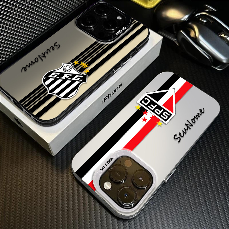 Capinha de celular personalizada Crachá Santos e SPFC Para Samsung Galaxy A15 A14 A13 A30 A24 A35 A55 4G 5G Capa