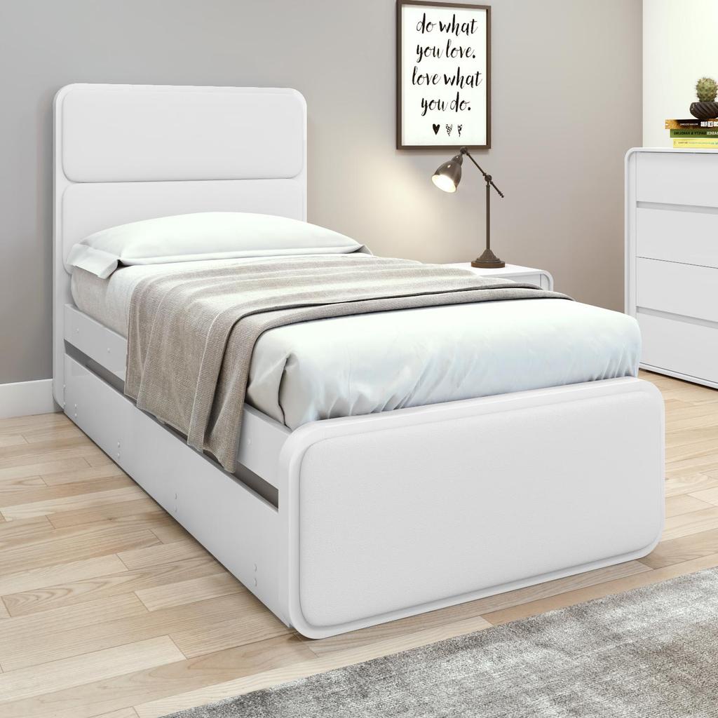 Cama Solteiro Easy Like com Cama Auxiliar Tec Korino Branco em Oferta na Shopee