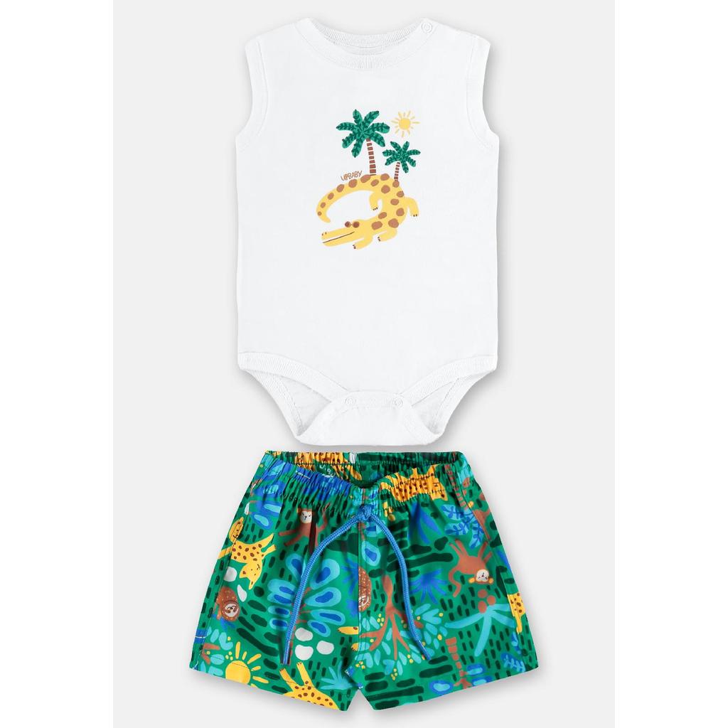 Conjunto com Body Regata e Bermuda Up Baby