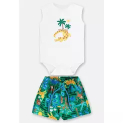 Conjunto com Body Regata e Bermuda Up Baby