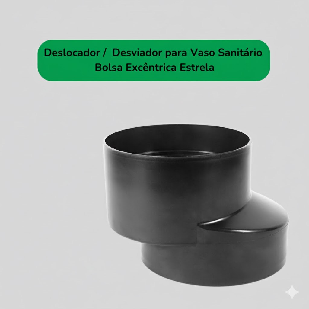 Deslocador de Vaso Sanitário Adaptador de Desvio Bolsa Excêntrica pra Sanitário Preto 100mm DEPLASTI em Oferta na Shopee