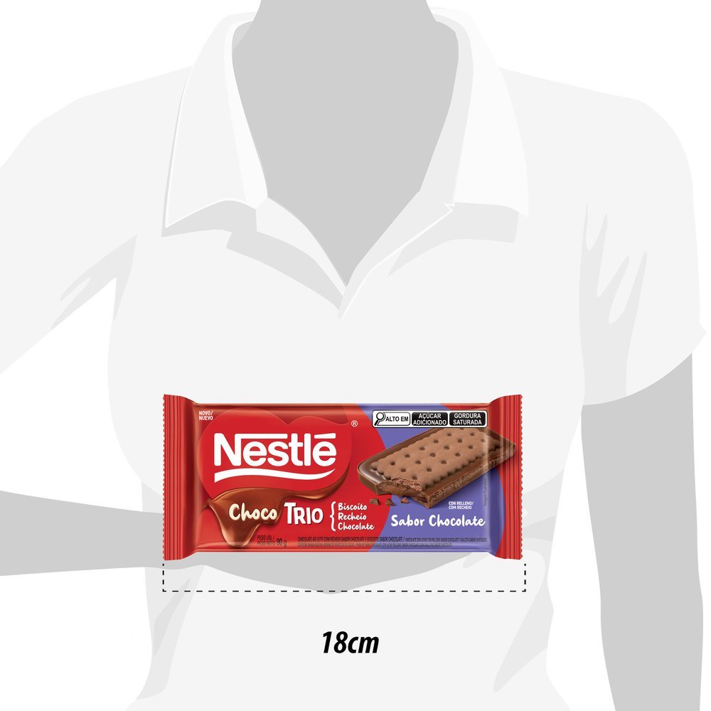 Detalhes do Chocotrio Nestlé Chocolate 90g