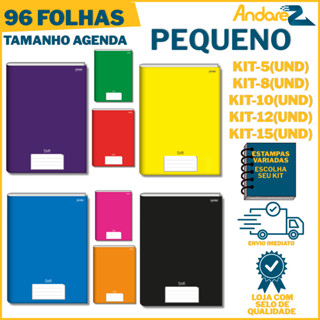 Kit Cadernos Brochura 1/4 PEQUENO 96 Folhas 5 a 15 Und Jandaia Capa Dura Brochura Papelaria em Oferta na Shopee